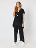 Traveller Angle Hem Top - Black