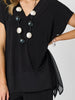 Traveller Angle Hem Top - Black
