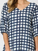 Monaco Grid Print Dress - Navy/White