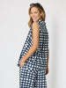 Monaco Grid Print Top - Navy/White