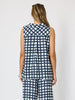 Monaco Grid Print Top - Navy/White