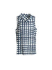 Monaco Grid Print Top - Navy/White