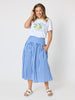 Amalfi Gingham Check Skirt - Azure White