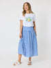 Amalfi Gingham Check Skirt - Azure White
