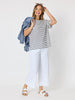 Coffee Days Stripe Tee - Navy/White