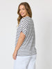 Coffee Days Stripe Tee - Navy/White
