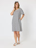 Coffee Days Stripe T-shirt Dress - Navy/White