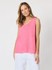 Lagoon Floral Palm Embroidered Cami - Raspberry
