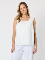 Lagoon Floral Palm Embroidered Cami - Ivory