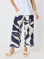 Bay Leaf Wide Leg Pant  - Navy Multi