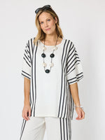 Sevilla Stripe Top - White/Black