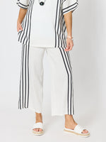 Sevilla Stripe Print Pant - White Black