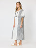 Sevilla Stripe Print Dress - White Black
