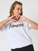 Amour Animal Print Tee - White