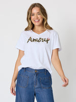 Amour Animal Print Tee - White