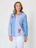 Cove Embroidered Gingham Shirt - Azure White