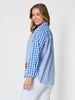 Cove Embroidered Gingham Shirt - Azure White