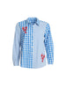 Cove Embroidered Gingham Shirt - Azure White