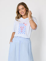 Laguna Cafe Print Cotton Tee - White