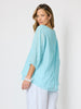 Camellia Floral Print Top - Aqua