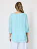 Camellia Floral Print Top - Aqua