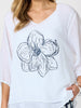 Camellia Floral Print Top - White