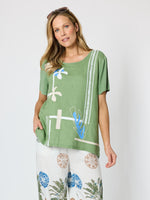 Bay Leaf Print Top - Fern Multi