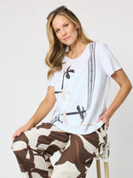 Bay Leaf Print Top - White Mocha