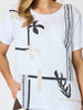 Bay Leaf Print Top - White Mocha