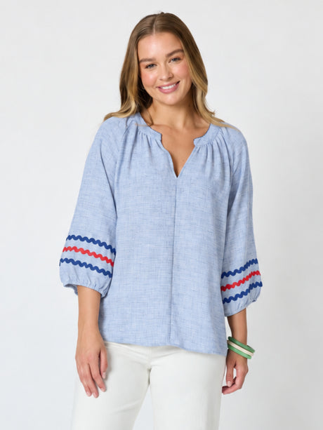 Canopy Ric Rac Top - Chambray