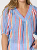 Laguna Stripe Print Top - Denim Multi