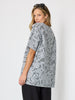 Tapestry Print Top - Black White
