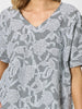 Tapestry Print Top - Black White