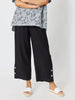Essential Button Wide Leg Pant  - Black
