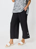 Essential Button Wide Leg Pant  - Black