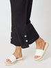 Essential Button Wide Leg Pant  - Black