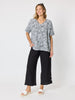 Essential Button Wide Leg Pant  - Black