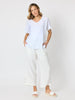 Essential Button Wide Leg Pant  - Ivory