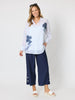 Essential Button Wide Leg Pant  - Navy