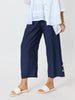 Essential Button Wide Leg Pant  - Navy