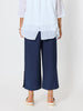 Essential Button Wide Leg Pant  - Navy