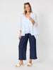 Essential Button Wide Leg Pant  - Navy