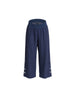 Essential Button Wide Leg Pant  - Navy