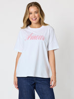 Amour Relaxed Embroidered Tee - White