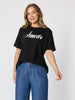 Amour Noir Embroidered Tee - Black
