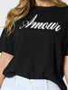 Amour Noir Embroidered Tee - Black