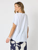 Coastal Night Floral Print Top - White/Silver