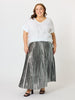 Shimmer Pleated Skirt - Silver