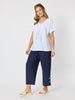 Coastal Night Floral Print Top - White/Silver