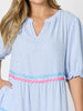 Canopy Ric Rac Dress - Pale Blue